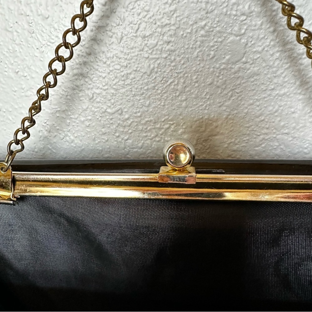 Vintage Black Patent Leather Baguette Clutch - Picture 6 of 6